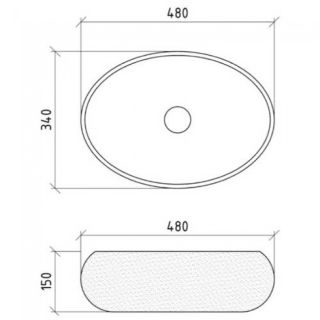 Раковина Boheme 860 48x34, золото